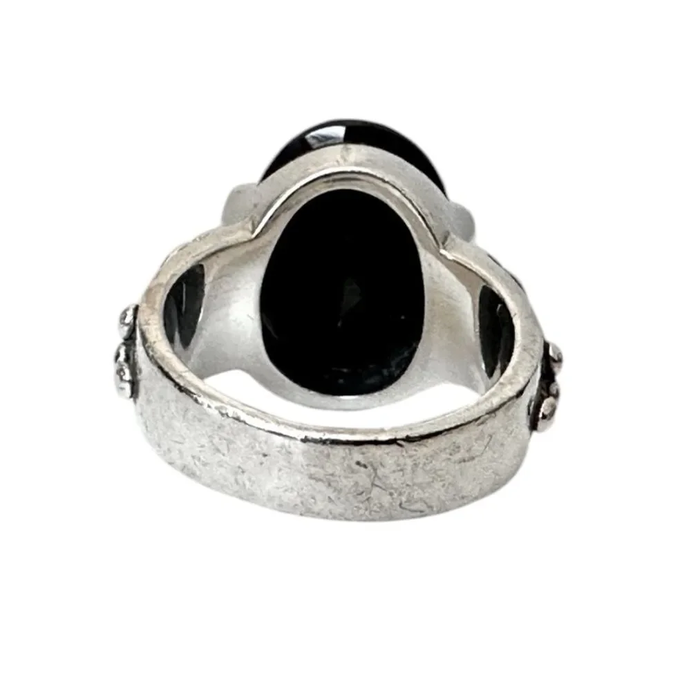 Silpada Retired R1410 Black Chalcedony Onyx Ring Size 6